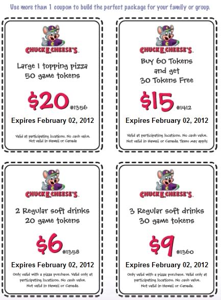 Chuck E. Cheese Printable Coupon