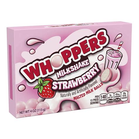 Whoppers Strawberry Milkshake Malted Milk Balls, 4 Oz. - Walmart.com - Walmart.com