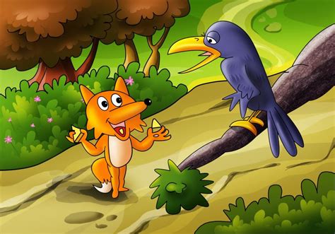 The Fox and The Crow - Panchatantra Story for kids | Crow pictures, Crow, Crows drawing