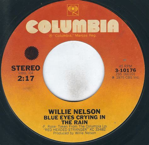 Willie Nelson – Blue Eyes Crying In The Rain / Bandera (1975, Terre ...