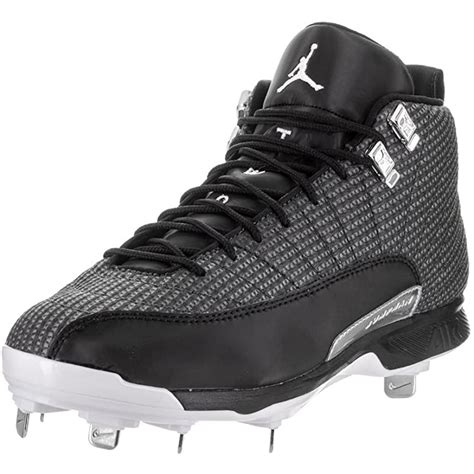 Nike - Nike Men's Jordan XII Retro Baseball Cleat, Black/White/Silver ...