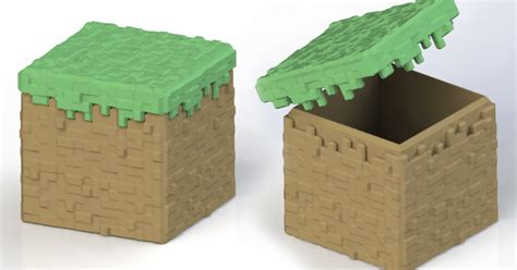 Minecraft Grass Block Container por BCaron | Descargar modelo STL ...