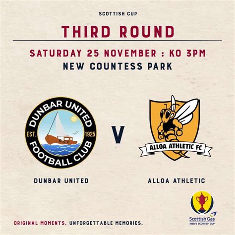 The Scottish Cup 2023/24 Third Round Draw - Dunbar United F.C. Dunbar ...