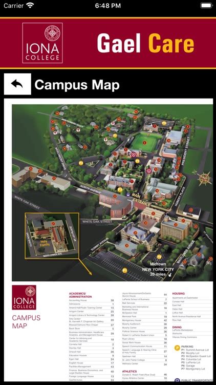 Map Of Iona College Campus - New River Kayaking Map