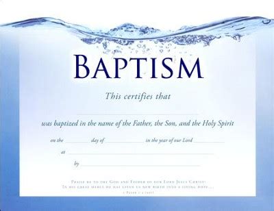 Certificate Of Christian Water Baptism Sample In Water Baptism | My XXX ...