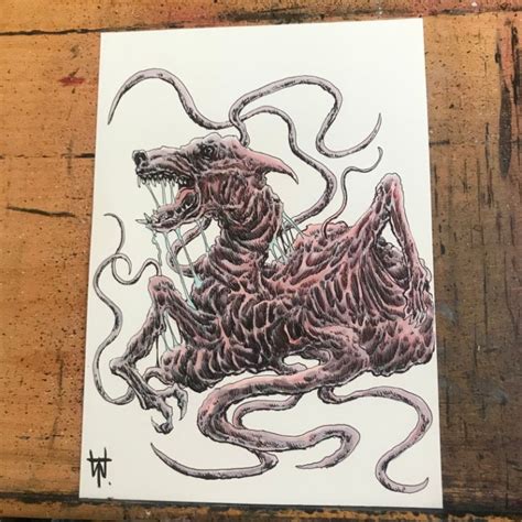 Dog The Thing Creature Artwork - Original Horror Art By Wayne Tully ...