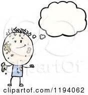 Cartoon of a Stick Boy Thinking - Royalty Free Vector Illustration by lineartestpilot #1192434