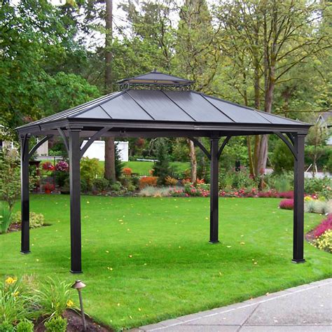 Sunjoy Marta 10 Ft. W x 12 Ft. D Metal Permanent Gazebo & Reviews | Wayfair