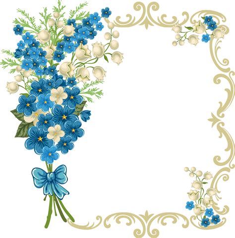 Blue Flower Border Clipart | Free download on ClipArtMag