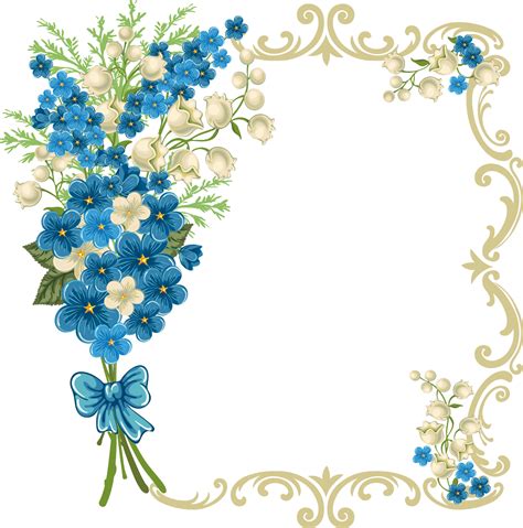 Blue Flower Border Clipart | Free download on ClipArtMag