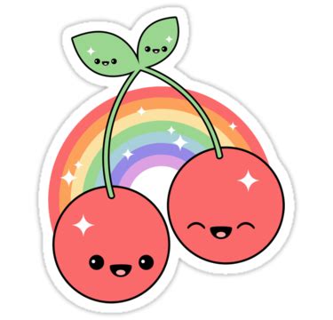 "Kawaii Cherry Rainbow" Sticker for Sale by sugarhai | Rainbow stickers, Rainbow drawing, Kawaii ...