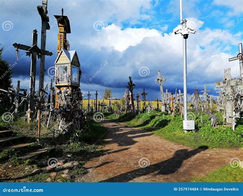 Hill of crosses stock photo. Image of laying, trees - 257974484