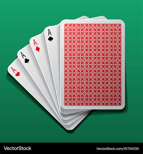 Four aces poker playing card on game table casino Vector Image