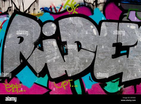 Graffiti Berlin wall art tag urban colour ride Stock Photo - Alamy