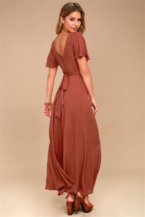 Lost + Wander Lana Rust Red Maxi Dress | Red dress maxi, Long sleeve bridesmaid dress, Rust ...