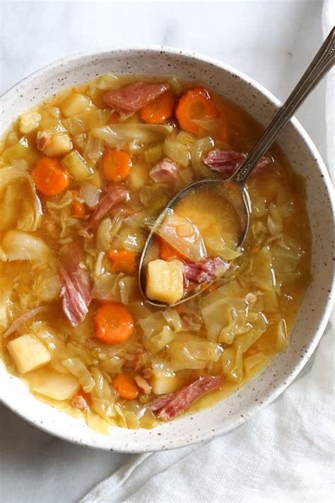 Leftover Ham Bone Soup with Potatoes and Cabbage - Skinnytaste