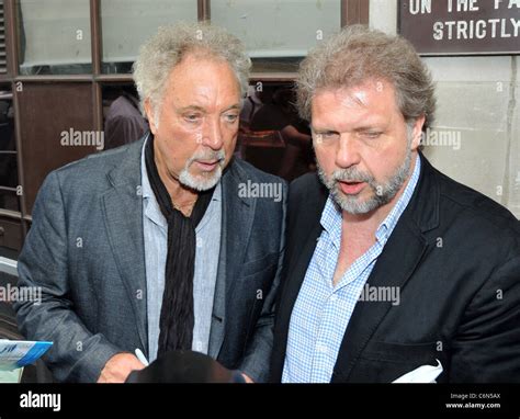 Tom Jones and his son Mark Woodward outside the BBC Radio One studios London, England - 27.07.10 ...