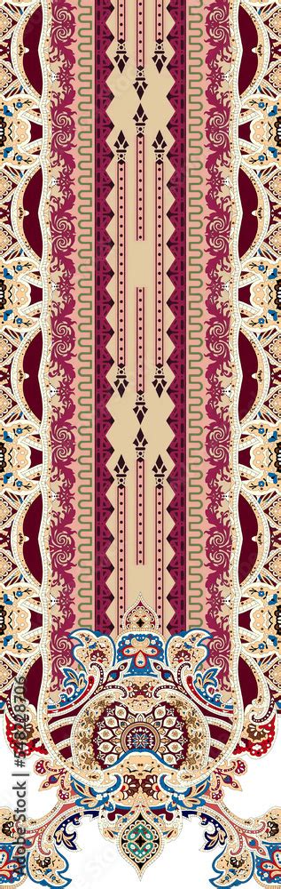 Traditional paisley border. Ornamental paisley print for textile design or fabrics Stock ...