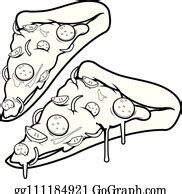 73 Pizza Vector Black And White Coloring Page Clip Art | Royalty Free ...