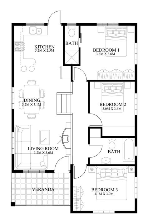 Small House Design – 2014005 | Pinoy ePlans | Small house design plans, Modern house floor plans ...