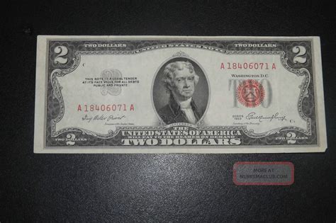 1953 $2 United States Note - Red Seal - Circulated