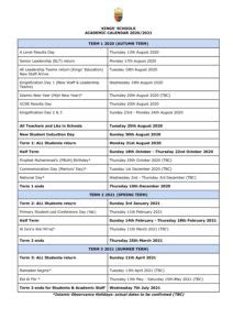 Kings' Calendar 2020_2021 - revised - Kings School Al Barsha