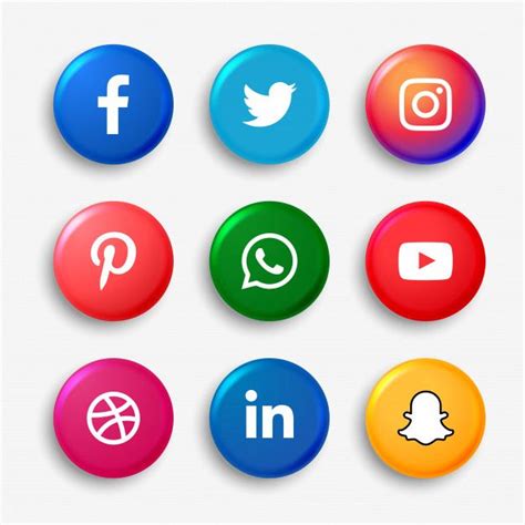 Social media logo buttons set | Free Vector #Freepik #freevector #logo #facebook #phone #button ...