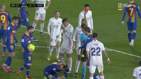 Casemiro red card vs Barcelona - YouTube