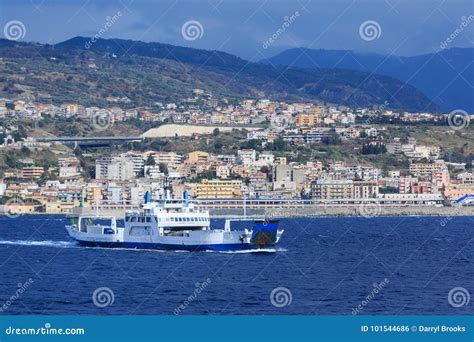 Huge Ferry in the Strait of Messina Stock Photo - Image of nature ...