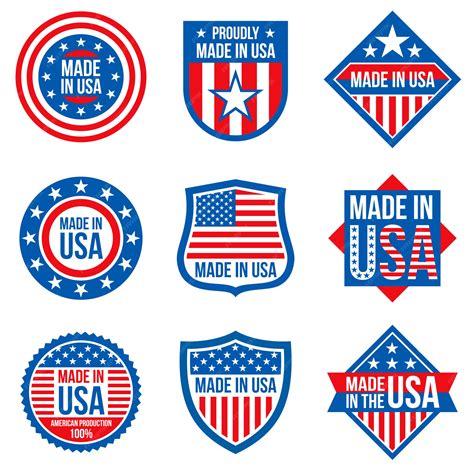 Premium Vector | Made in the usa labels. American manufacturing stickers