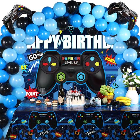 Video Game Birthday Party Decorations Set Gaming Happy Birthday ...