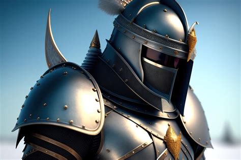 Premium AI Image | Ice warrior Warrior in the armor of a medieval knight made of ice 3d illustration