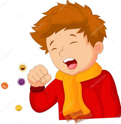 Cartoon little boy coughing Stock Vector Image by ©tigatelu #63509941