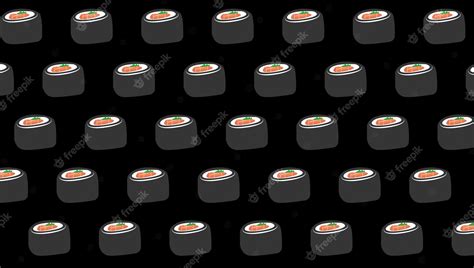 Premium Vector | Japanese sushi Asian Food Vector Pattern