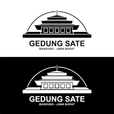 Premium Vector | Vector gedung sate silhouette vector illustration