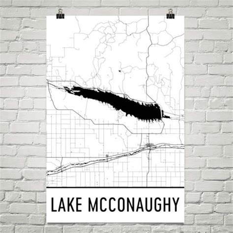 Lake Mcconaughy Nebraska Lake Mcconaughy NE Nebraska Map | Etsy