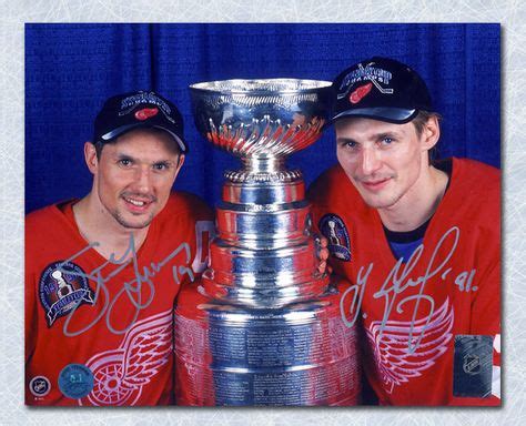 #19 STEVE YZERMAN #91 SERGEI FEDOROV DETROIT RED WINGS STANLEY CUP ...