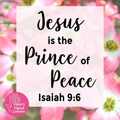 Jesus is the Prince of Peace Isaiah 9:6 Devotional - Master's Hand Collection