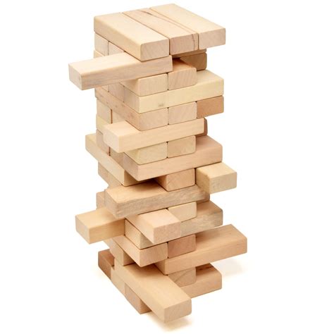 Buy Number 1 in Gadgets Timber Tower Wood Block Stacking Game, 48 Piece Classic Wooden Blocks ...