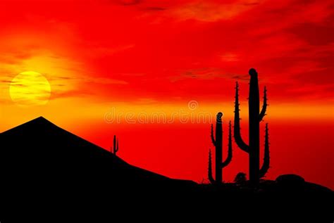 Desert silhouettes stock illustration. Illustration of wilderness - 2502198