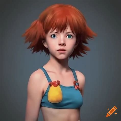 Realistic depiction of misty from pokemon season 1 on Craiyon