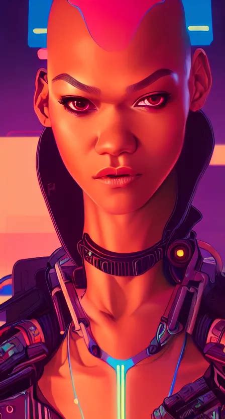 close up of zendaya with a cyberpunk mohawk, glowing | Stable Diffusion ...