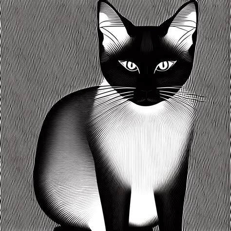 Modern Siamese Cat One Continuous Line Art · Creative Fabrica