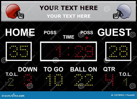 LED FOOTBALL SCOREBOARD Cartoon Vector | CartoonDealer.com #13278993