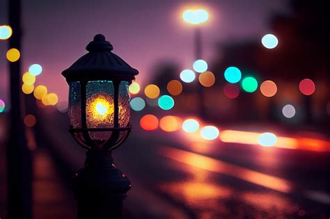 Premium Photo | Blurred street lighting background like bokeh generative ai