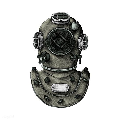 Hand drawn retro diving helmet | premium image by rawpixel.com Vintage ...