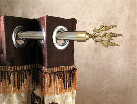 Classic Design Brass Antique Curtain Bracket Finial Set Door and Window ...