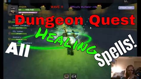 Dungeon Quest ALL HEALING SPELLS GUIDE! ROBLOX - YouTube