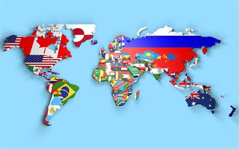 Download High Resolution World Map Country Flags Wallpaper | Wallpapers.com