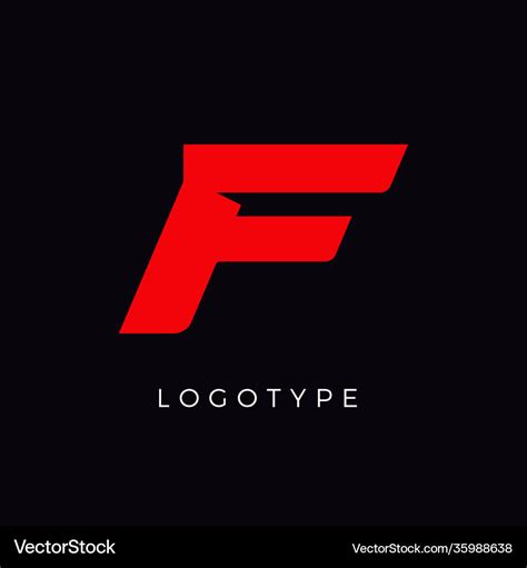 Speed letter f red race monogram logo italic Vector Image